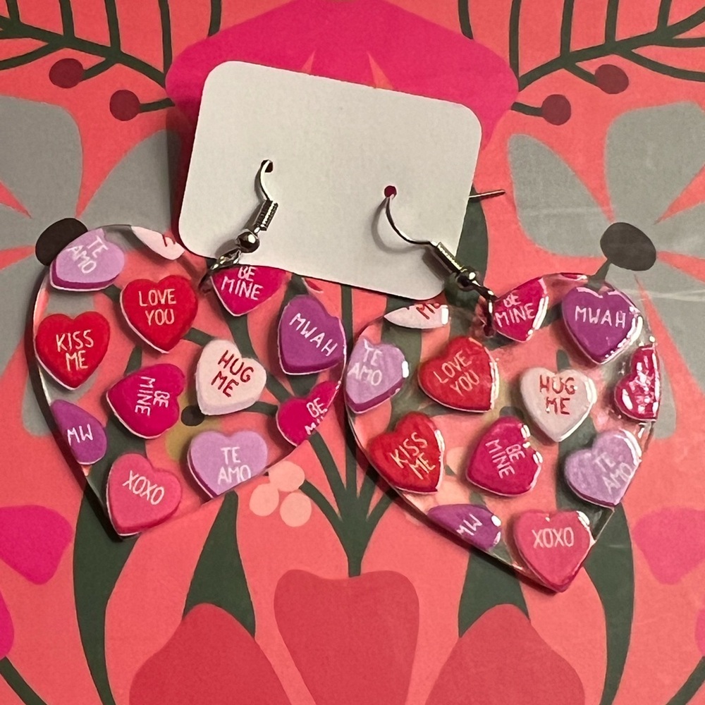 New Valentines Heart Candy Fashion Earrings makes